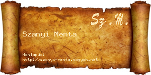 Szanyi Menta névjegykártya